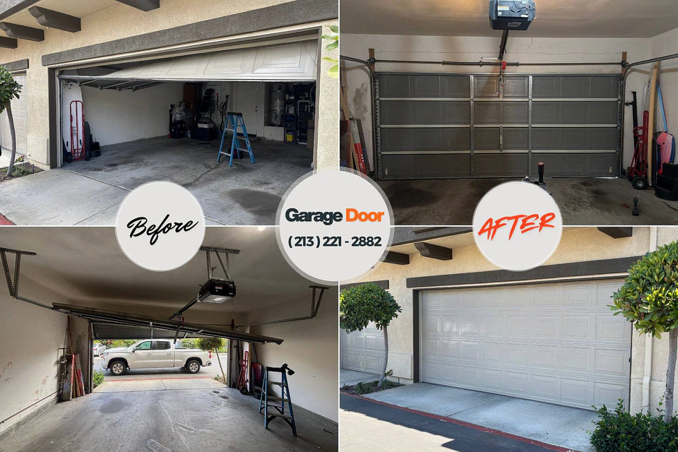 Before and after: garage door repair Benton, KY
